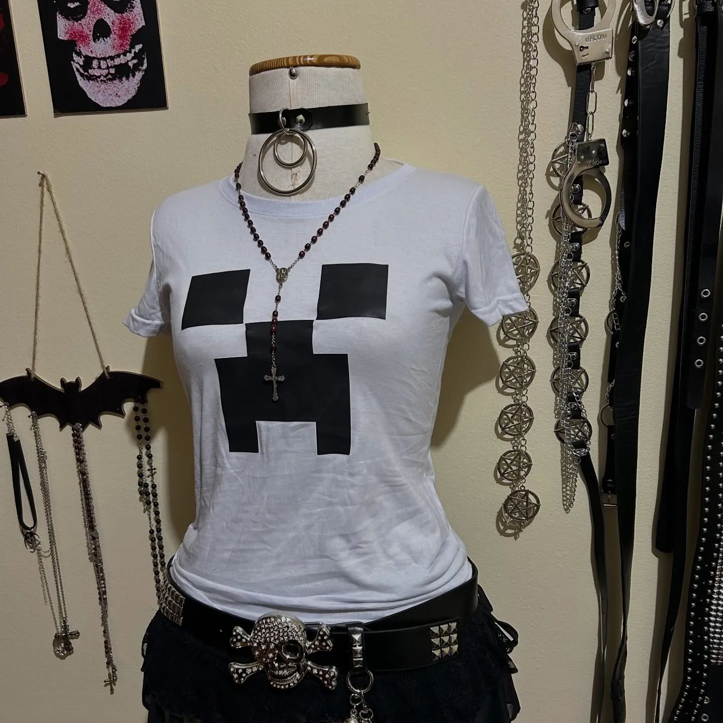 Y2K Graphic Baby Tee Crop - 2000s Harajuku Clothes Aesthetic Emo girl