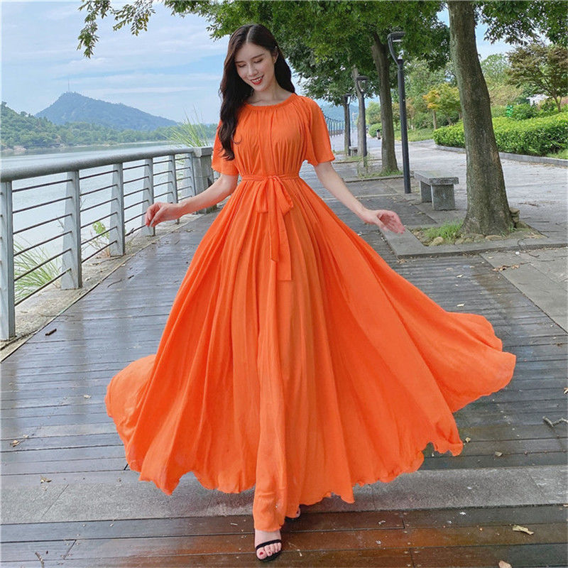 French Vintage Floral Midi Dress - 2023 New Women Summer Dress Large