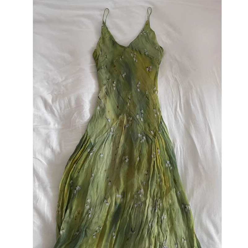 French Vintage Floral Midi Dress - 2025 New Vintage Elegant French Floral