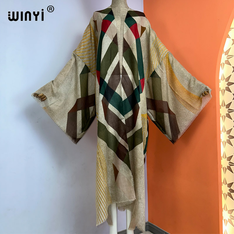 Boho Summer Beach Maxi Dress - WINYI kimono summer boho print kaftans