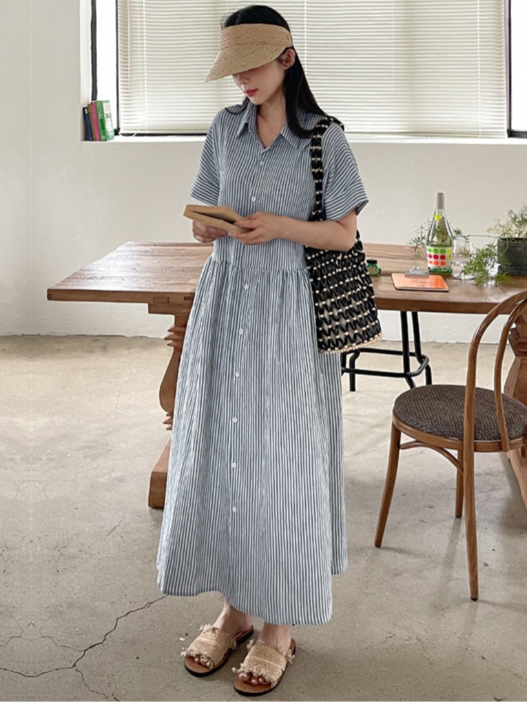 Retro Korean Style Loose Fit S - огляд і ціна Casual Loose Linen Shirt Dress