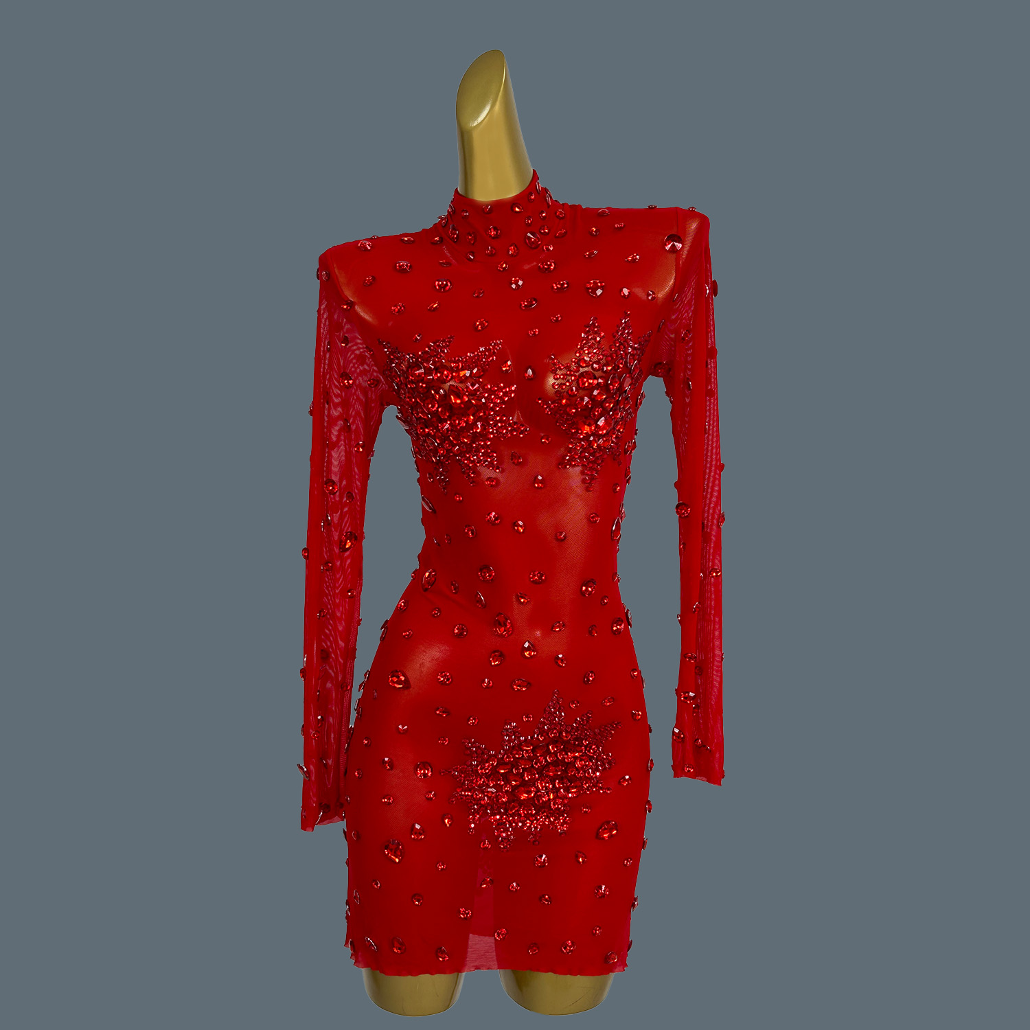 Luxury Sexy Red Rhinestones Sp - огляд і ціна Sparkly Rhinestone Club Party Dress