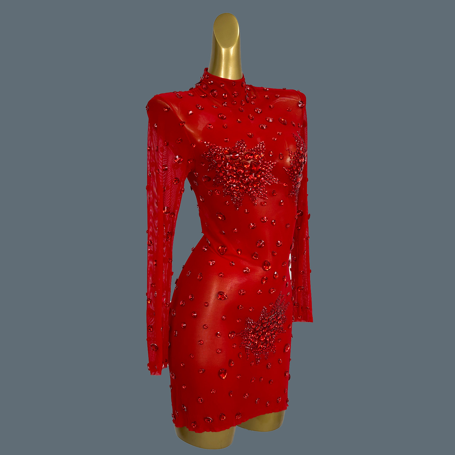 Luxury Sexy Red Rhinestones Sp - огляд і ціна Sparkly Rhinestone Club Party Dress