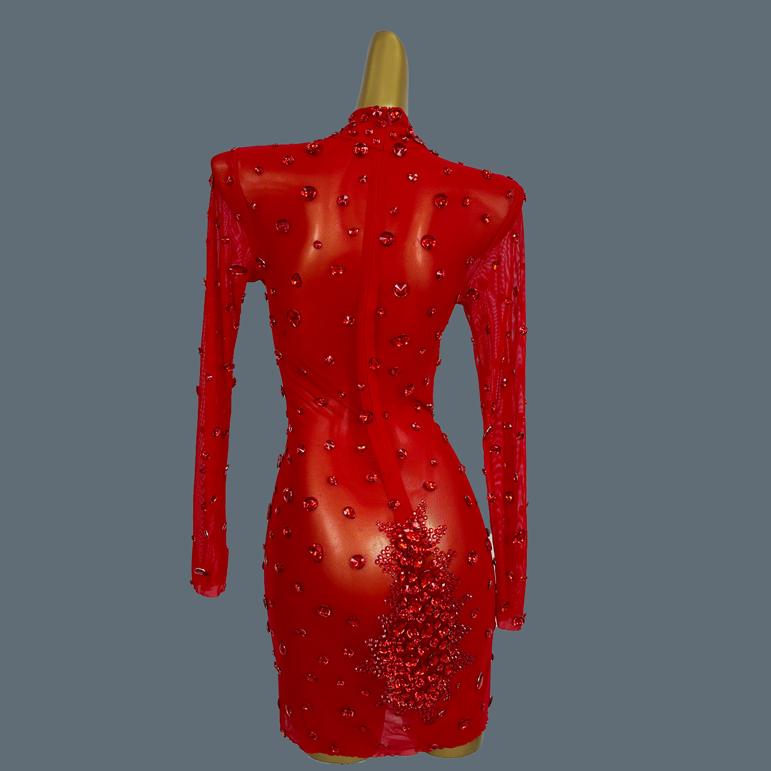 Luxury Sexy Red Rhinestones Sp - огляд і ціна Sparkly Rhinestone Club Party Dress