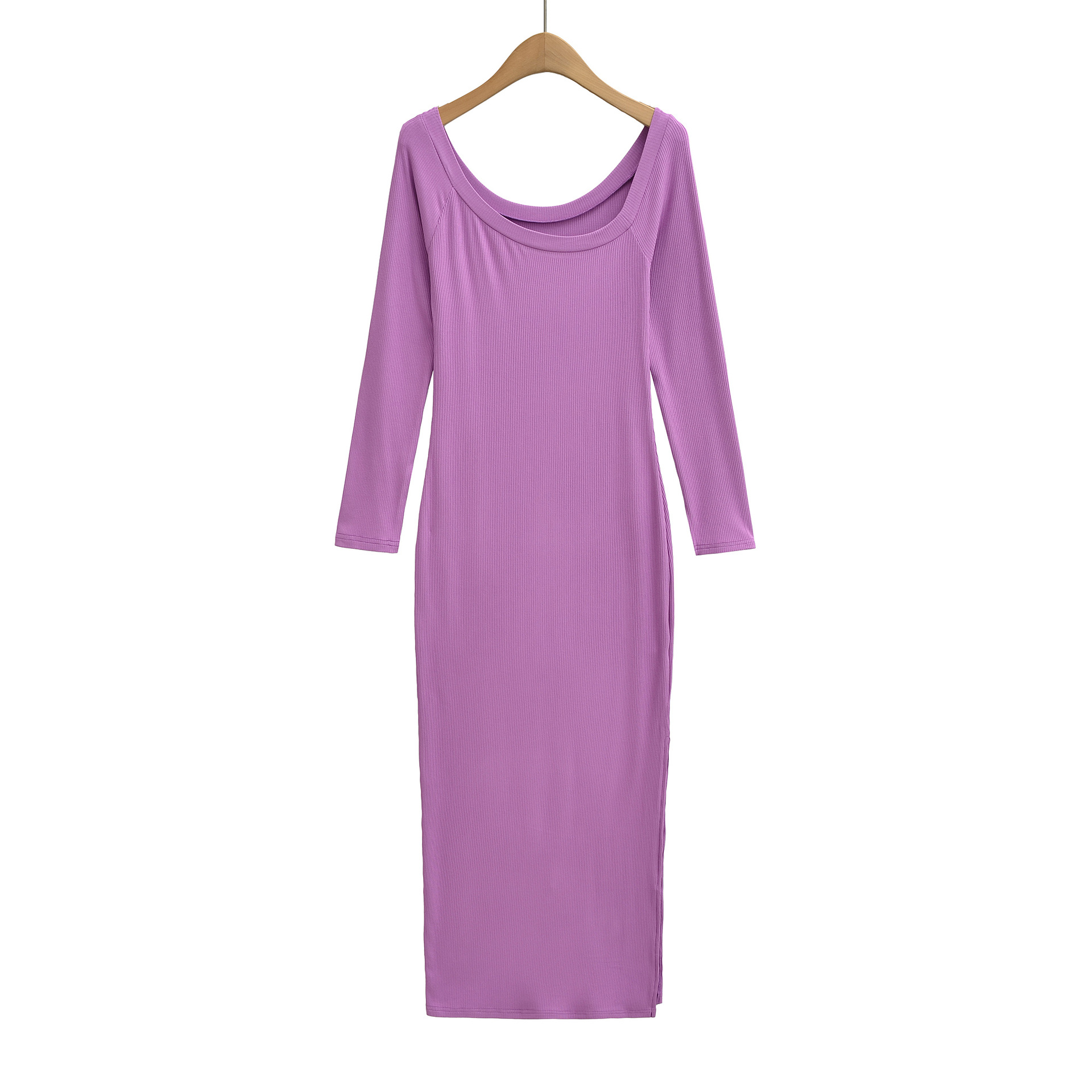 Ribbed Dress For Women Square  - огляд і ціна Bodycon Long Sleeve Ribbed Dress