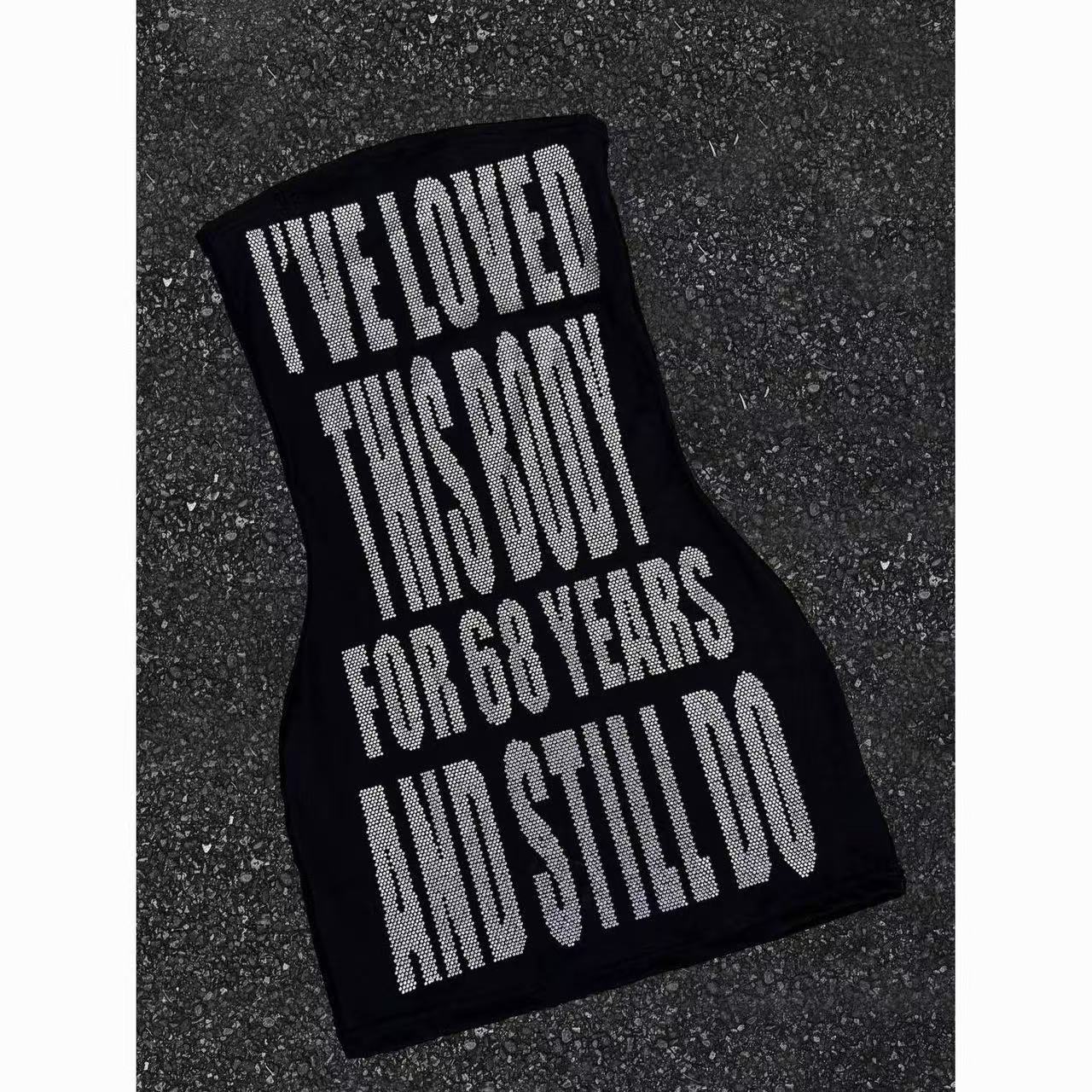 Sparkly Rhinestone Slogan Tube - огляд і ціна Sparkly Rhinestone Club Party Dress