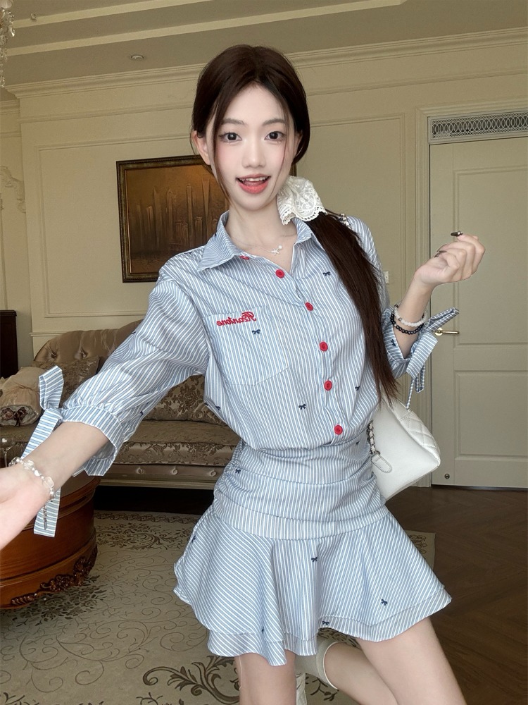 Korean Style Casual Striped Sh - огляд і ціна Korean Style A Line Shirt Dress