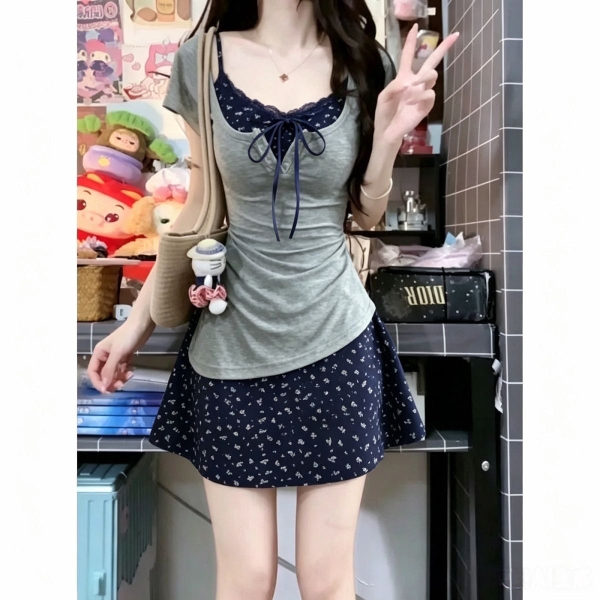 Women's French Graceful Slim L - огляд і ціна Korean Style A Line Shirt Dress