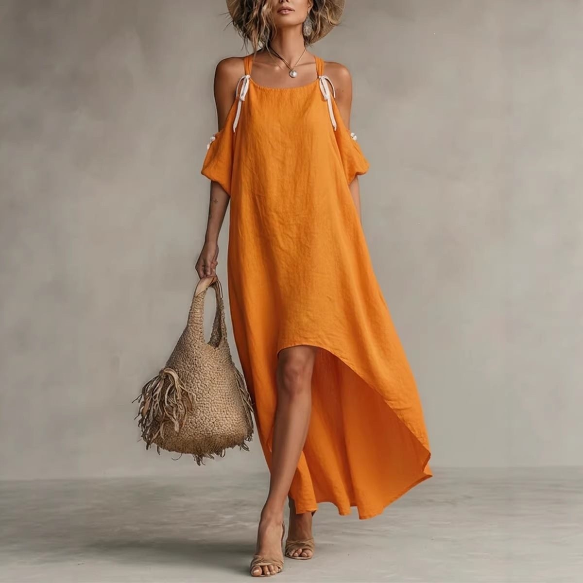 Summer Woman Dress Puff Sleeve - огляд і ціна Off Shoulder Puff Sleeve Sundress