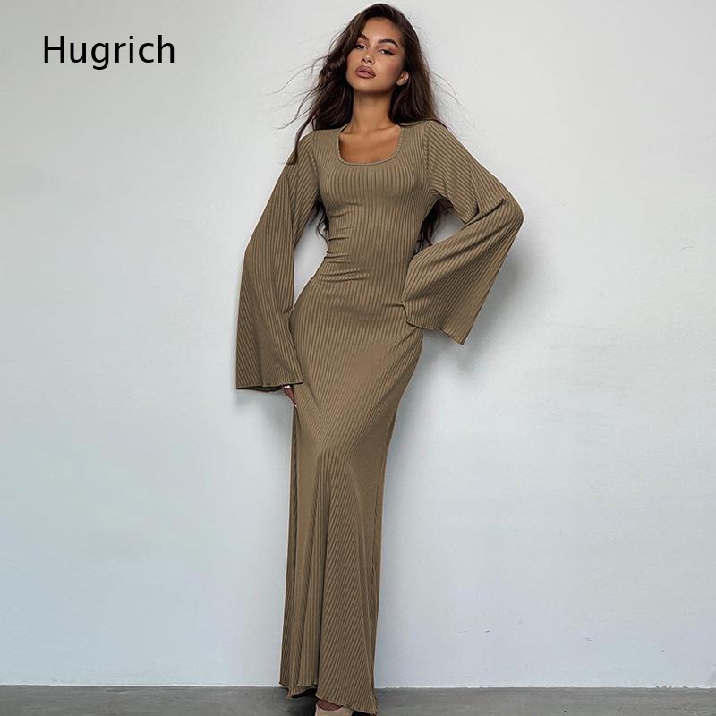 Women's Elegant Ribbed Knit Ma - огляд і ціна Bodycon Long Sleeve Ribbed Dress