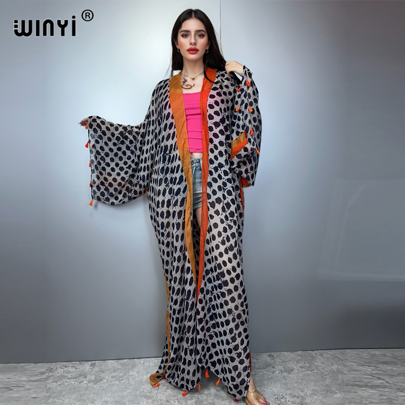 WINYI Summer Outfit Kimono Ame - огляд і ціна Boho Summer Beach Maxi Dress