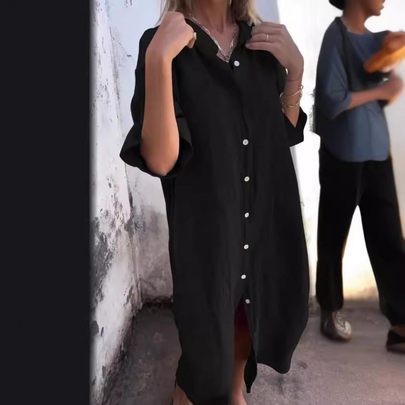 2026 Women's Old Money Shirt D - огляд і ціна Casual Loose Linen Shirt Dress