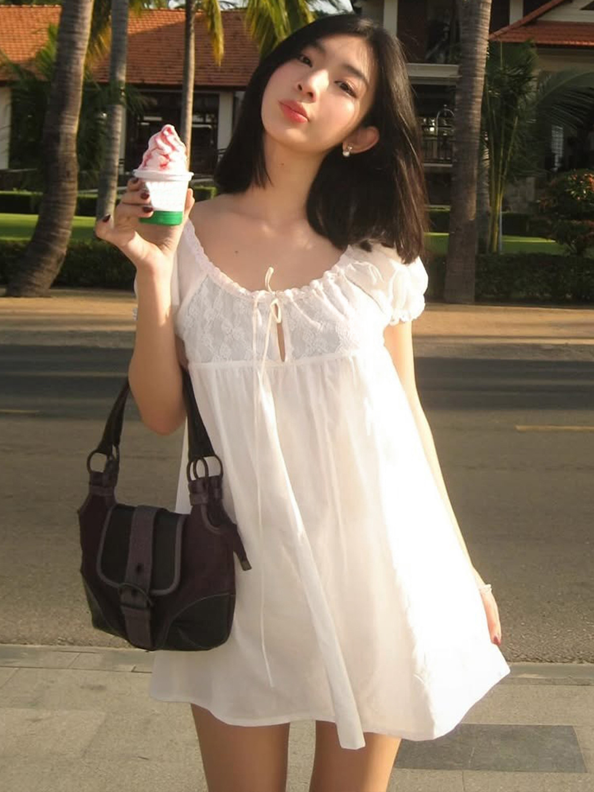 White Off Shoulder Lace Babydo - огляд і ціна Off Shoulder Puff Sleeve Sundress
