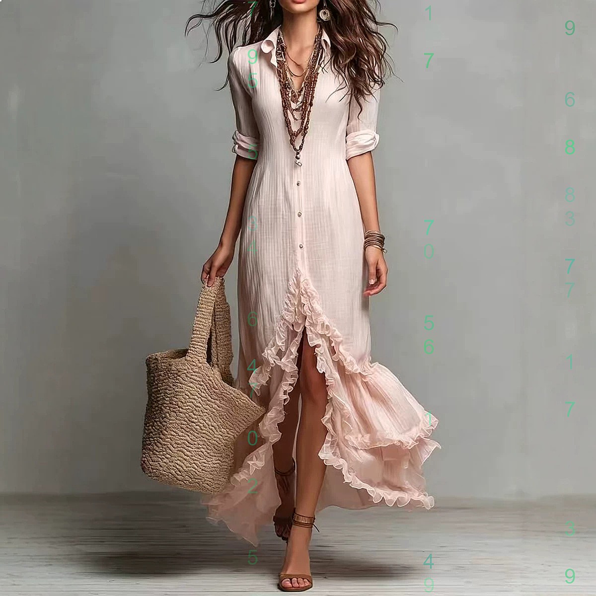 Cross back cotton linen dress  - огляд і ціна Casual Loose Linen Shirt Dress