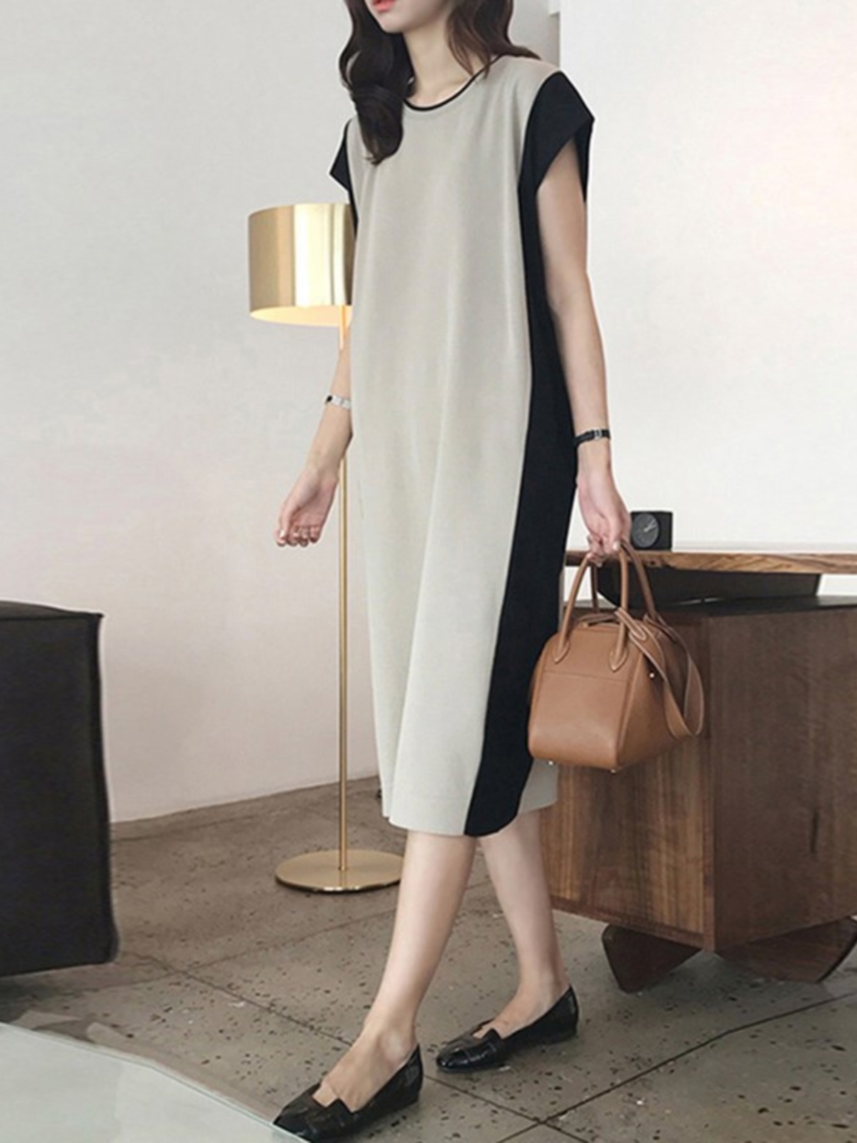 Slimming Effectiveness Mid-Len - огляд і ціна Korean Style A Line Shirt Dress
