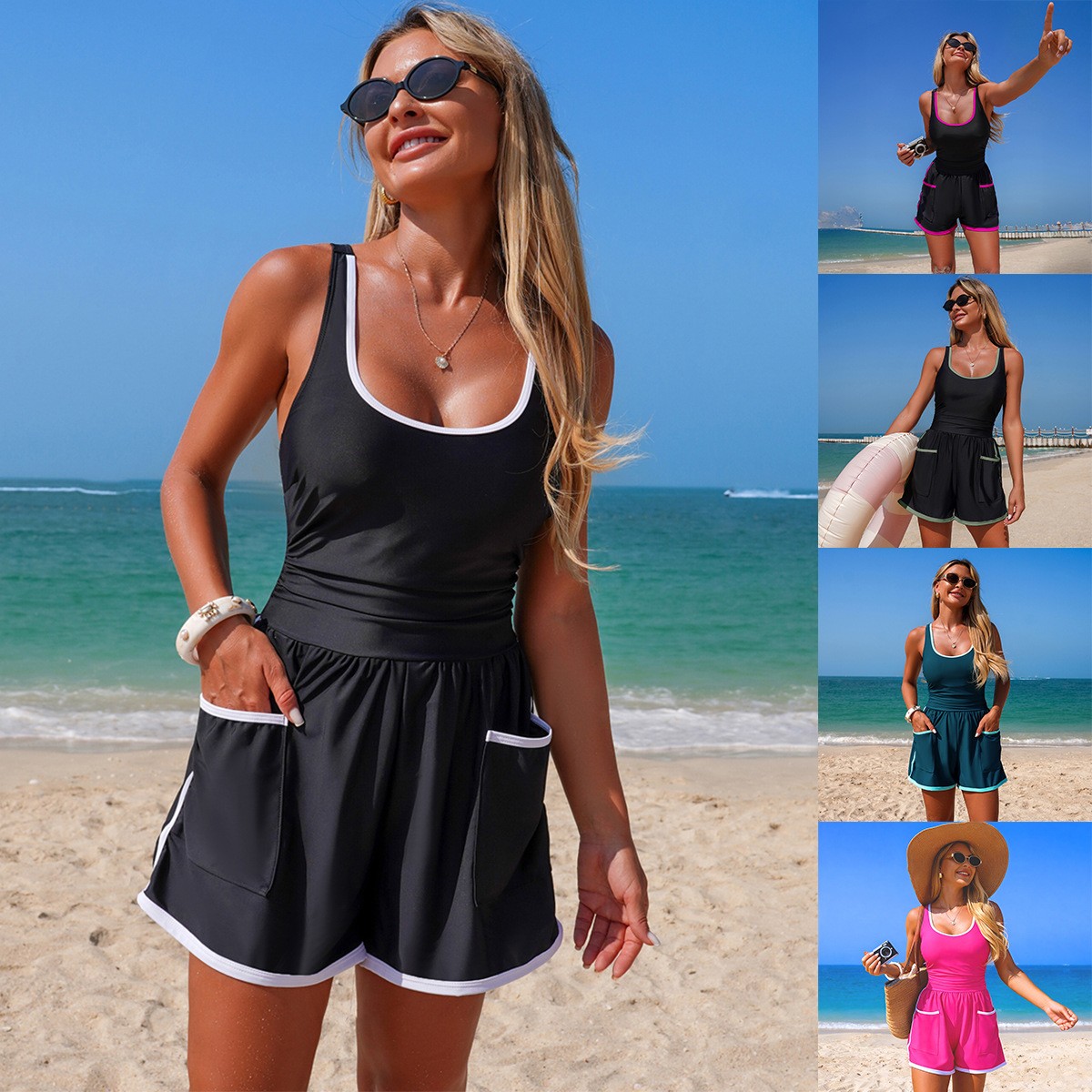 Black With White Trim One Piec - огляд і ціна Tops
