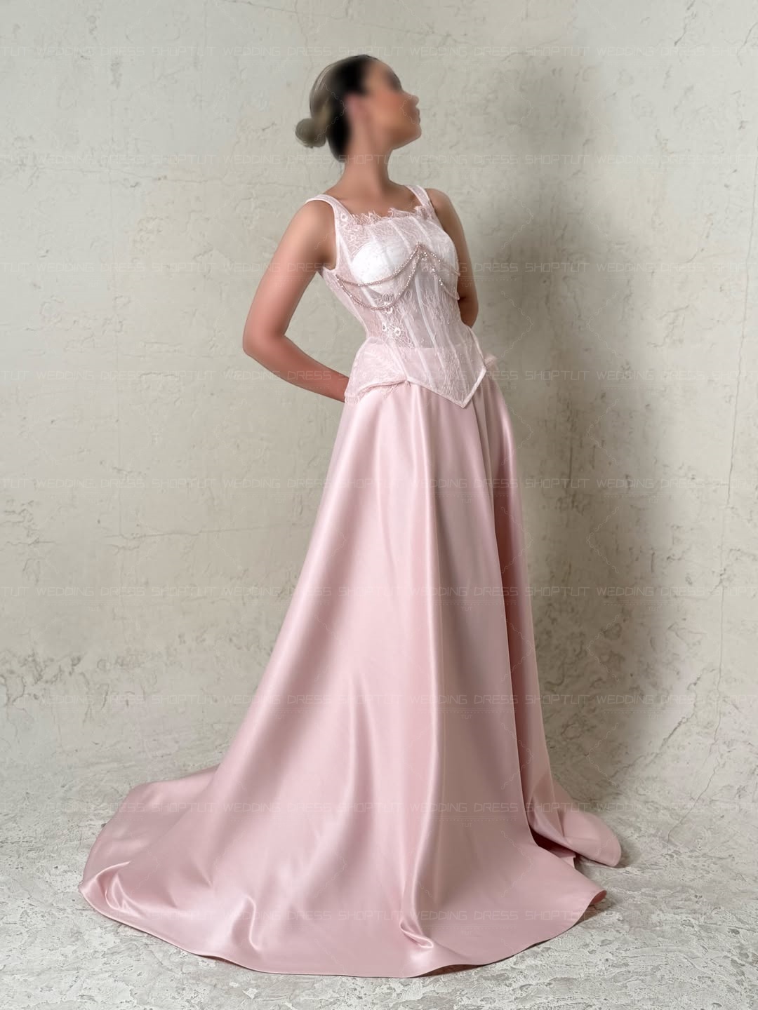 TLIT Elegant Baby Pink Silk Sa - огляд і ціна Elegant Satin Evening Gown Split