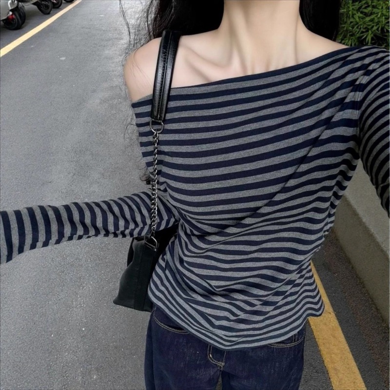 Women Vintage Striped Off Shou - огляд і ціна Blouses