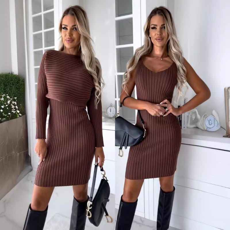Autumn New Chic Sexy 2 Piece S - огляд і ціна Bodycon Long Sleeve Ribbed Dress