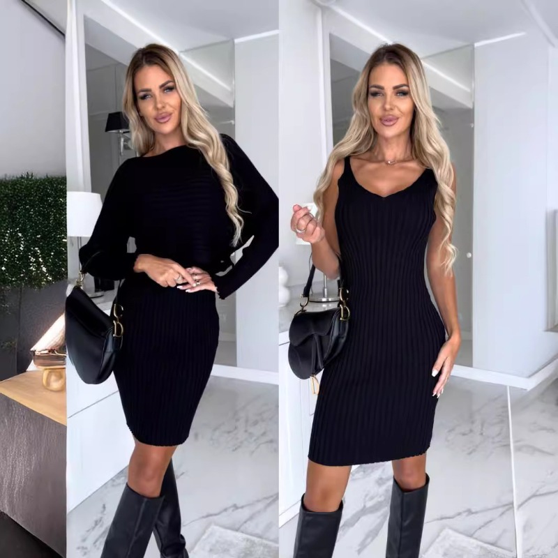 Autumn New Chic Sexy 2 Piece S - огляд і ціна Bodycon Long Sleeve Ribbed Dress