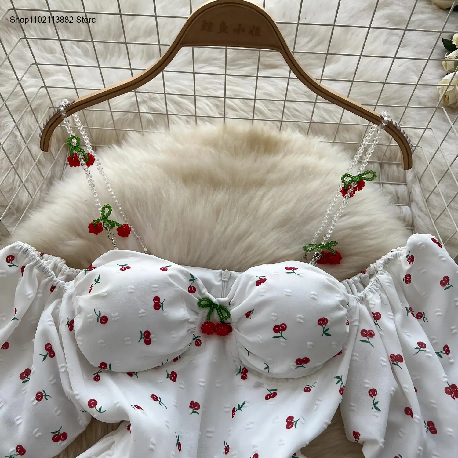 Puff Sleeves Off Shoulder Prin - огляд і ціна Off Shoulder Puff Sleeve Sundress