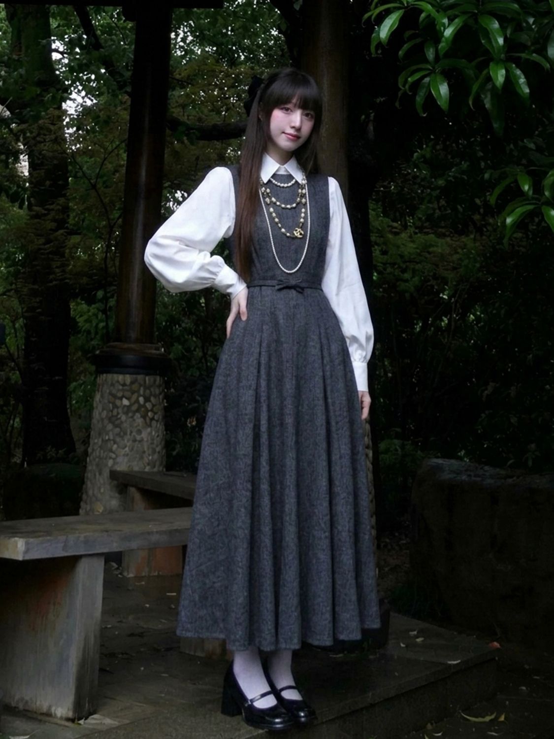 Korean Hepburn Style 2 Piece D - огляд і ціна Korean Style A Line Shirt Dress