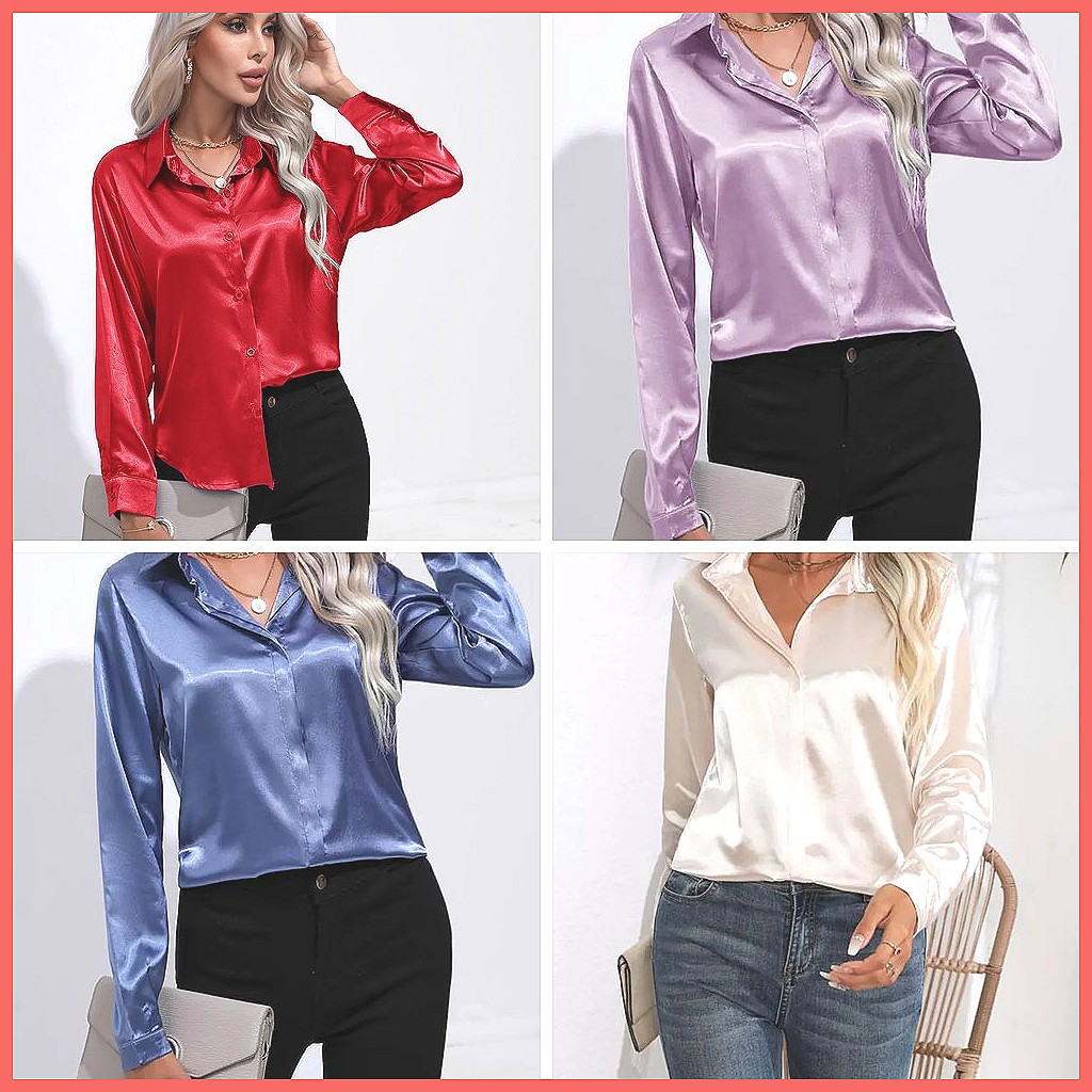 2025 Spring Summer Satin Shirt - огляд і ціна Blouses