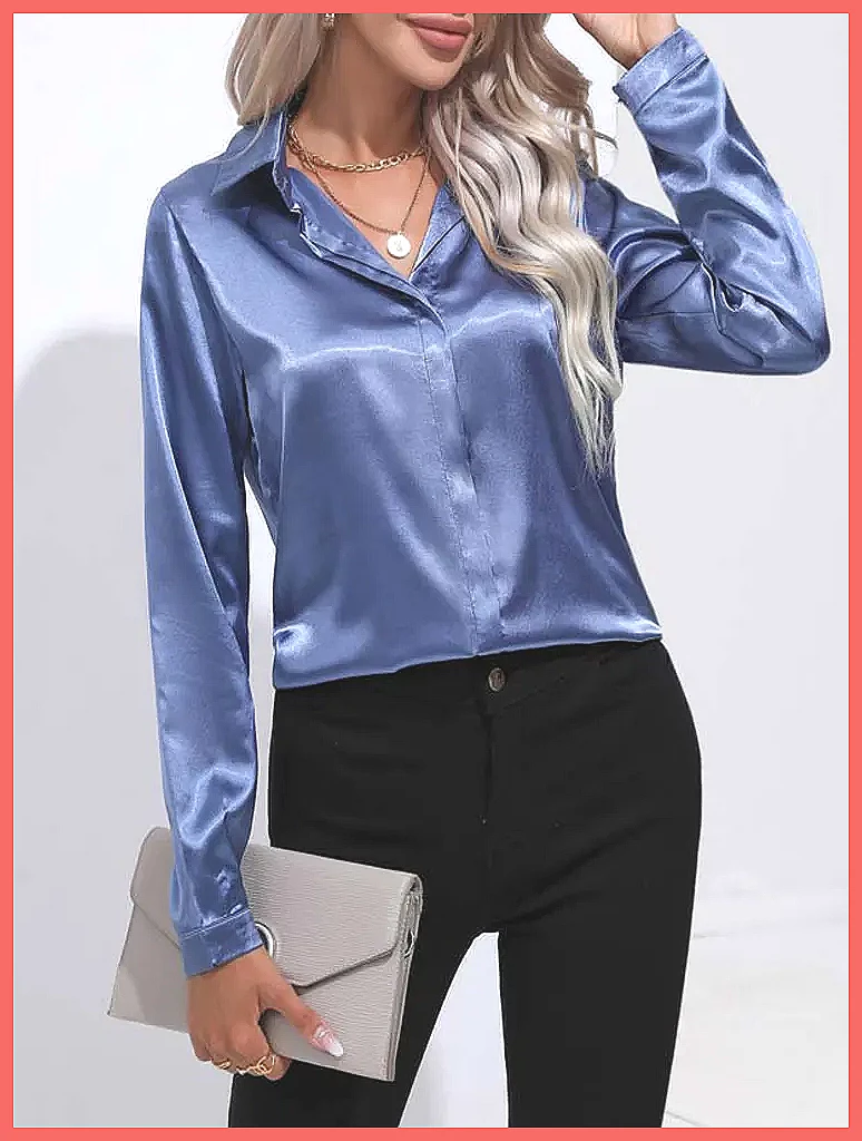 2025 Spring Summer Satin Shirt - огляд і ціна Blouses