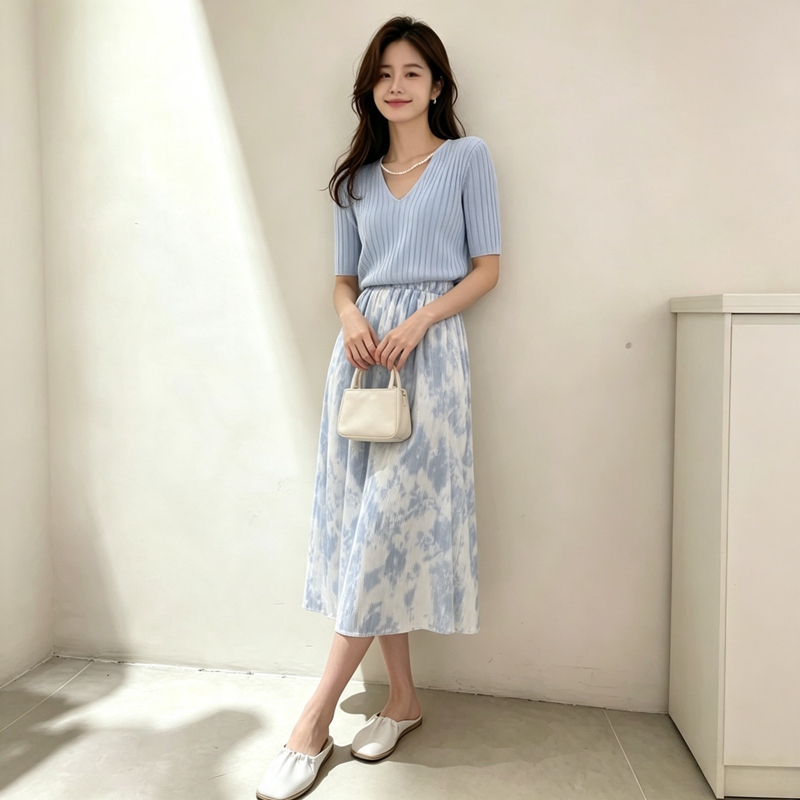 2026 Summer Gentle Short Sleev - огляд і ціна Korean Style A Line Shirt Dress