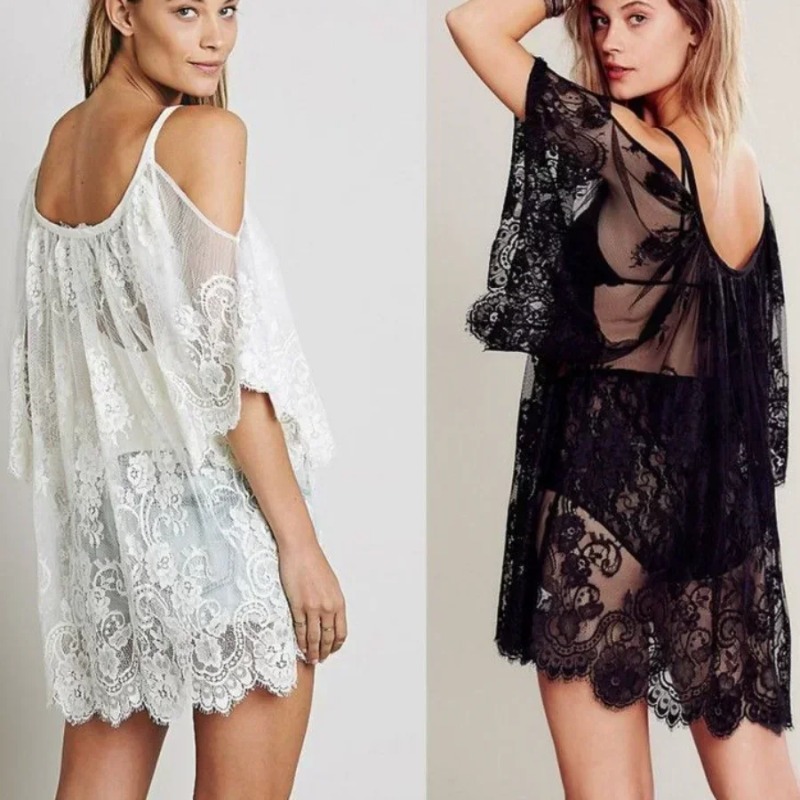 Women Sexy Lace Crochet Cover  - огляд і ціна Boho Summer Beach Maxi Dress