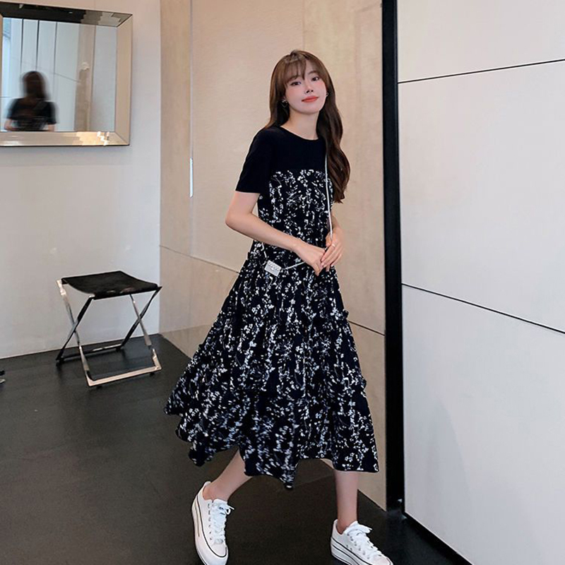 Women's T-shirt Fake two Pcs K - огляд і ціна Korean Style A Line Shirt Dress