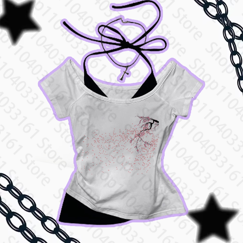 Aesthetic Gothic Punk Baby Tee - огляд і ціна Y2K Graphic Baby Tee Crop