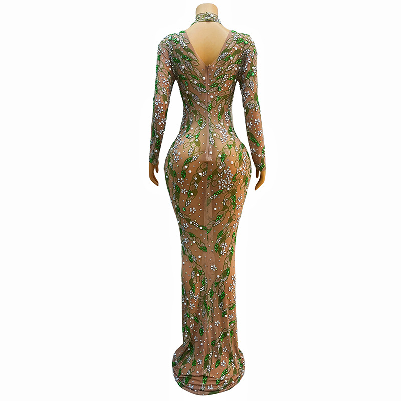 A stunning evening gown Long   - огляд і ціна Sparkly Rhinestone Club Party Dress