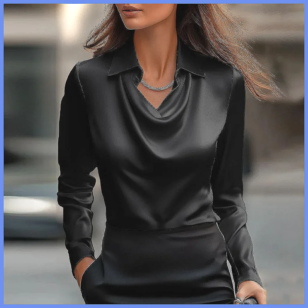 Vintage Satin Blouse Women Lon - огляд і ціна Blouses