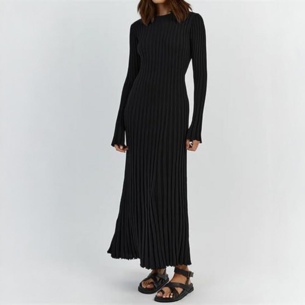 Ribbed Knit Dress Women's Long - огляд і ціна Bodycon Long Sleeve Ribbed Dress