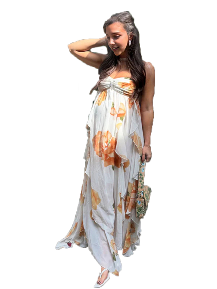 Boho Floral Maternity Photosho - огляд і ціна Boho Summer Beach Maxi Dress