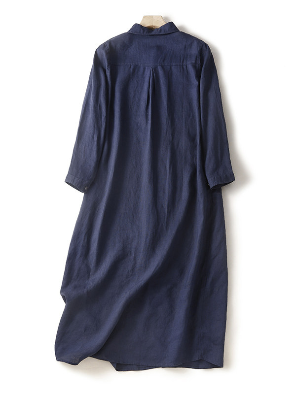 Casual Cotton Linen Loose Shir - огляд і ціна Casual Loose Linen Shirt Dress