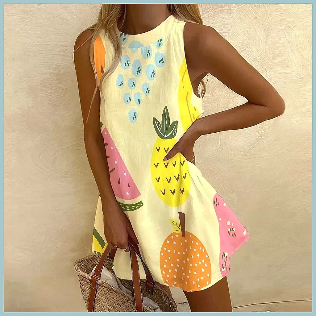 Women's Pineapple Print Sleeve - огляд і ціна Dresses