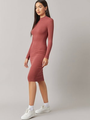 Women's Dusty Rose Ribbed Body - огляд і ціна Bodycon Long Sleeve Ribbed Dress