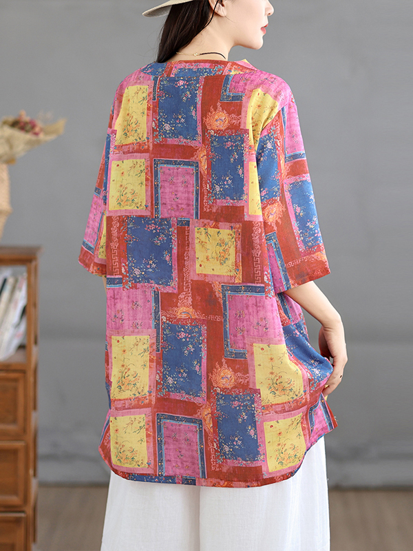Casual Linen Print Top Vintage - огляд і ціна Casual Loose Linen Shirt Dress