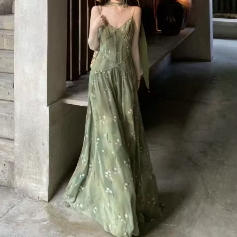 2025 New Vintage Elegant Frenc - огляд і ціна French Vintage Floral Midi Dress