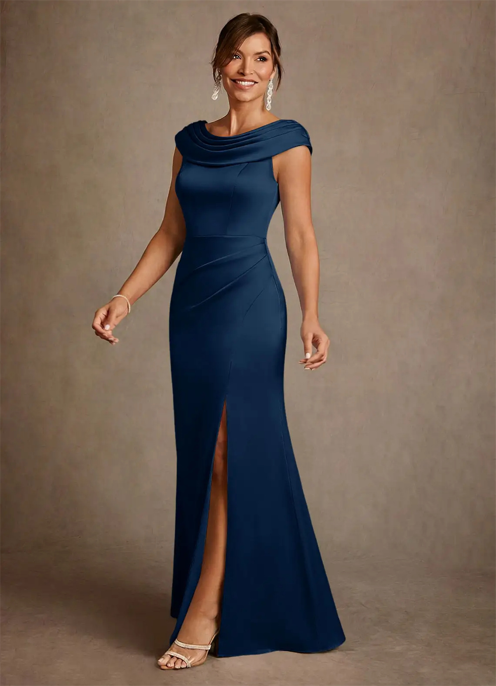 Mother Dress Mother Of Bride D - огляд і ціна Elegant Satin Evening Gown Split