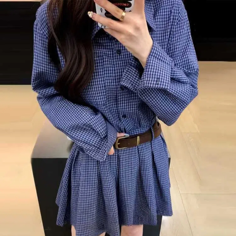 Korean College Style Design, R - огляд і ціна Korean Style A Line Shirt Dress