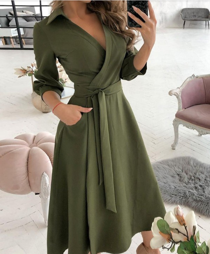 Women Print Dress Sexy V-Neck  - огляд і ціна French Vintage Floral Midi Dress