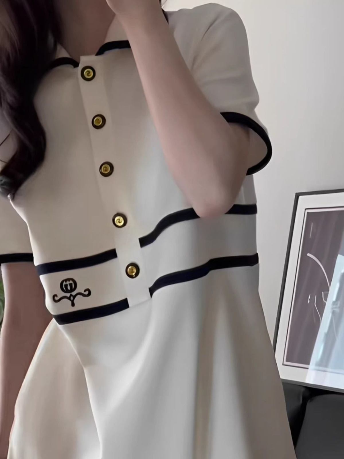 plus Size  Collar Short Sleeve - огляд і ціна Korean Style A Line Shirt Dress