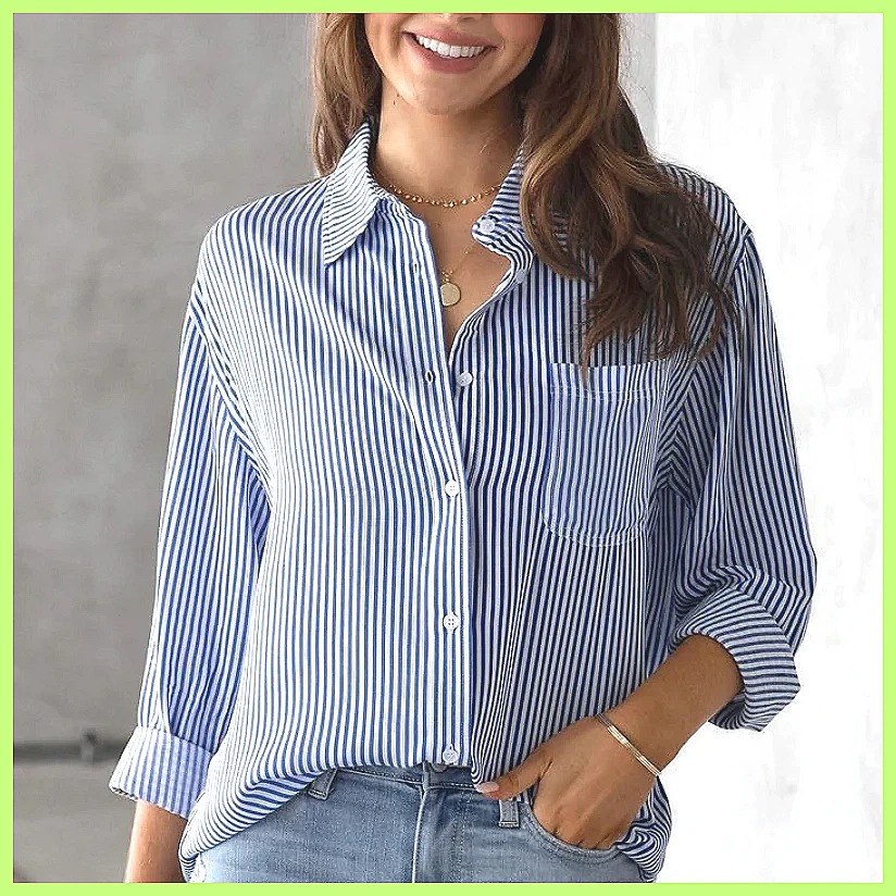 2025 New Striped Oversized Cot - огляд і ціна Blouses