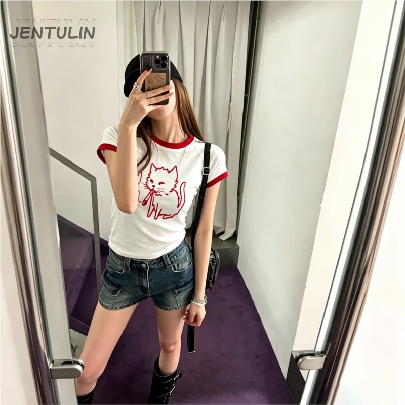 Korea Style Y2k 90s Crop Top H - огляд і ціна Y2K Graphic Baby Tee Crop