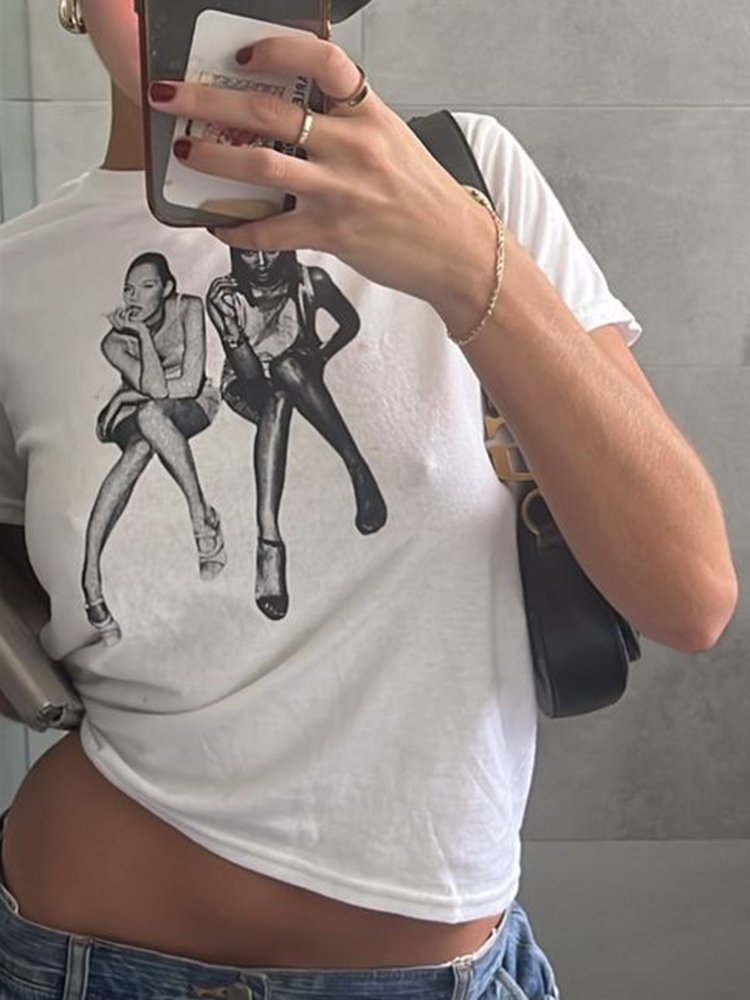 Aesthetic Summer Baby Tee Stre - огляд і ціна Y2K Graphic Baby Tee Crop