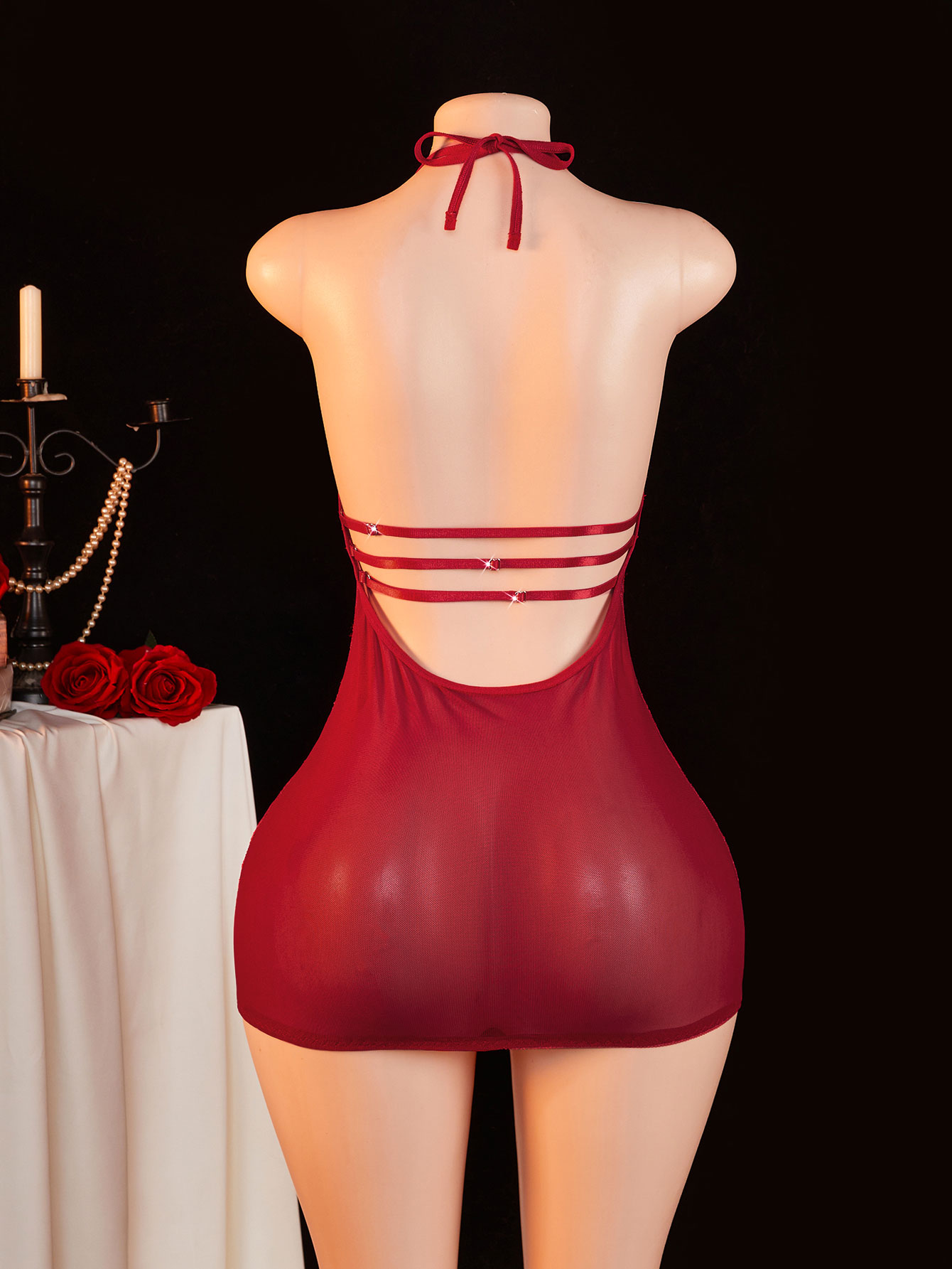Sheer Lace Babydoll Women Halt - огляд і ціна Sexy Mesh Sheer Bodycon Dress