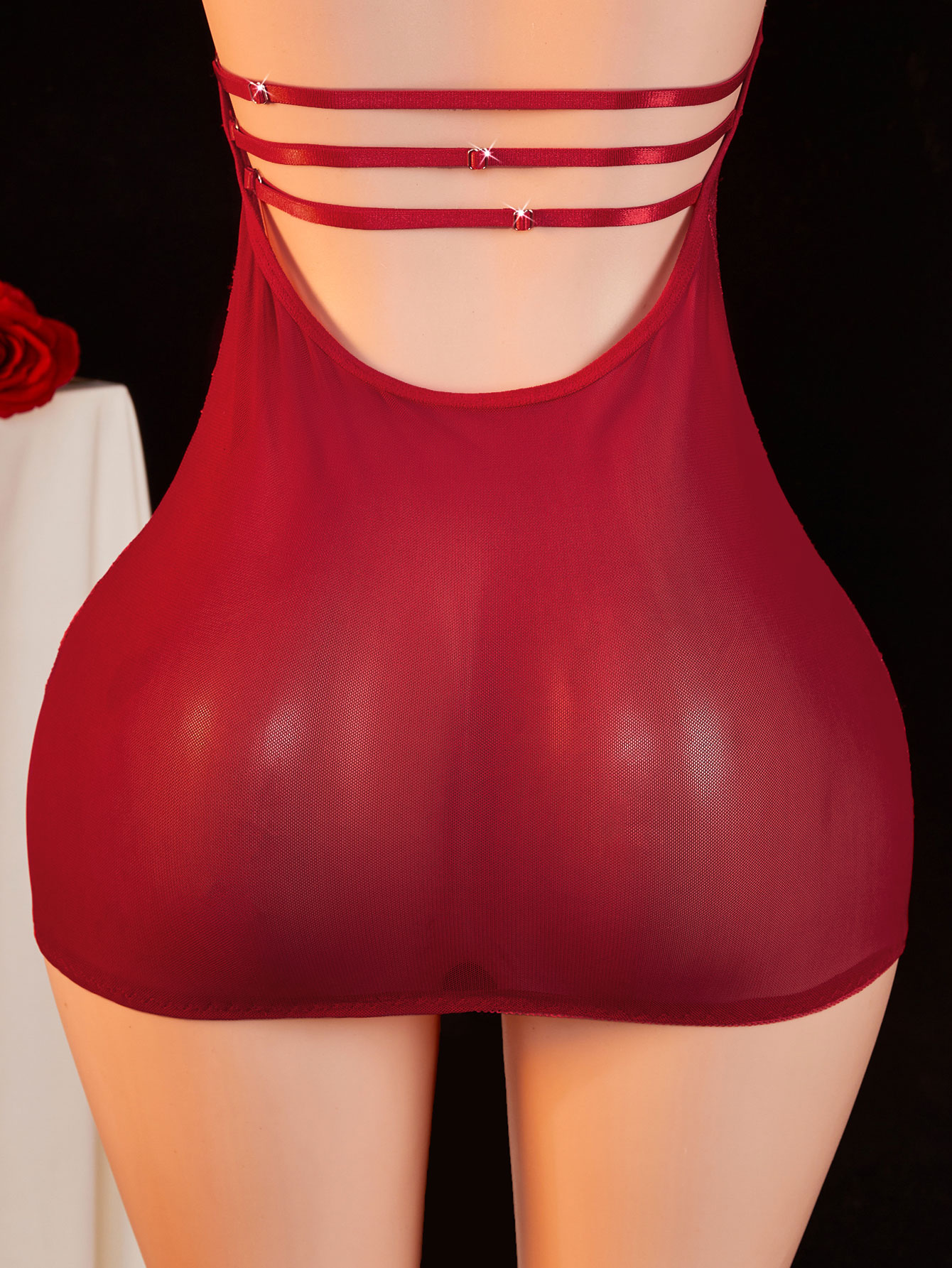 Sheer Lace Babydoll Women Halt - огляд і ціна Sexy Mesh Sheer Bodycon Dress